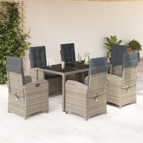  7-dijelni vrtni blagovaonski set sivi od poliratana Siva 150 cm table length Cijene
