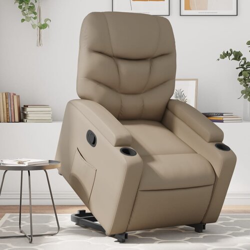 vidaXL Naslonjač na podizanje od umjetne kože boja cappuccina Cijene