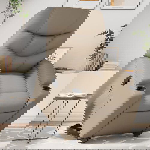 VidaXL Naslonjač na podizanje od umjetne kože boja cappuccina Slike
