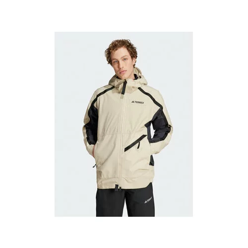 Adidas Prehodna jakna Terrex Utilitas RAIN.RDY 2.5-Layer Rain Jacket HN2930 Bež Regular Fit