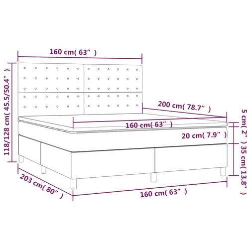 vidaXL Box spring postelja z vzmetnico roza 160x200 cm zamet Cene