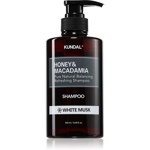 KUNDAL Honey &amp;amp; Macadamia White Musk naravni &amp;scaron;ampon za suhe in po&amp;scaron;kodovane lase 500 ml Slike