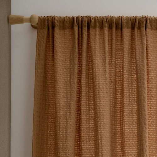 Pineapple Elephant Rjava prosojna zavesa 140x229 cm Muscat Waffle – Cene