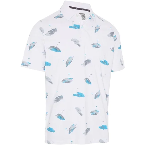 Callaway Golf Novelty Print Mens Polo Bright White M