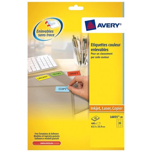 Avery Zweckform Odstranljive rumene etikete 63,5 x 33,9 mm Cene