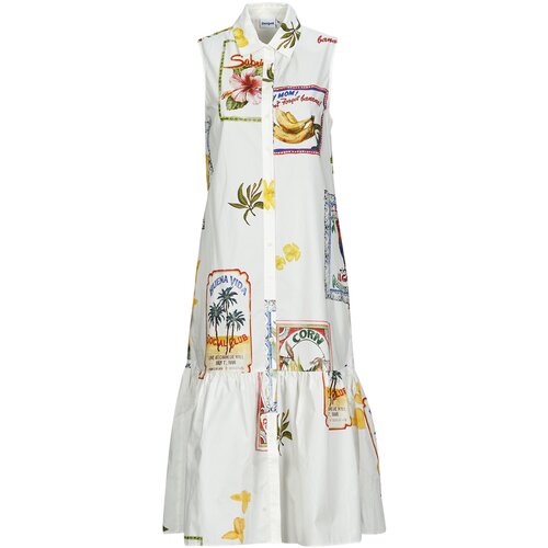 Desigual Dolge obleke BARCELONA Bela Cene