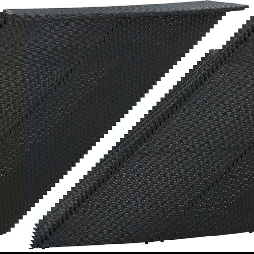 Poli Vrtna barska miza črna 120x55x110 cm poli ratan Cene
