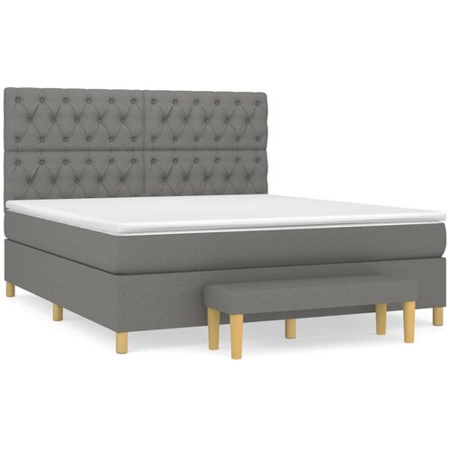 Maison Chic Box spring postelja - Vzmetna postelja z vzmetnico temno siva 160x200 cm blago SL8097, (21902759) Cene