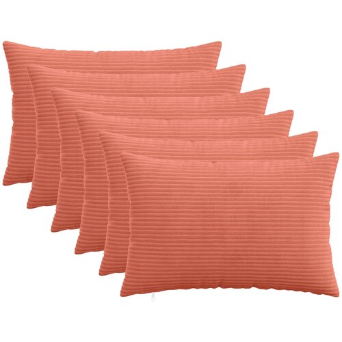  Presvlaka za jastuk 6 pcs HEERLEN Crvena narančasta 30 x 50 cm Cene