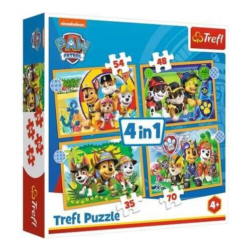 Trefl Trefl: Tačke na patrulji na počitnicah - sestavljanka 4-v-1 z 35, 48, 54, 70 kosi Cene