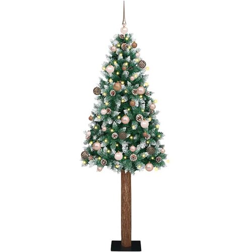 vidaXL Ožja jelka med 300 LED z stojalom Zelena in Bela 180 cm PVC Cene