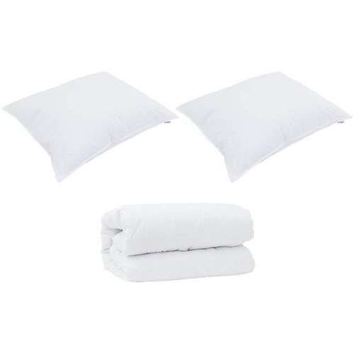 vidaXL Pokrivač z blazinami 3 pcs Bela Mikrofibra in puhasto perje, (5000064887) Cene