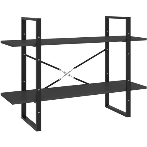 Maison Chic Knjižna omara - Knjižni regal 2-nadstropna siva 100x30x70 cm iverna plo&amp;scaron;ča, (21725486) Slike