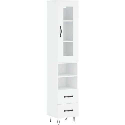 Maison Chic Visoka omara - Komoda - Predalnik bela 34,5x34x180 cm inženirski les, (21718657) Slike