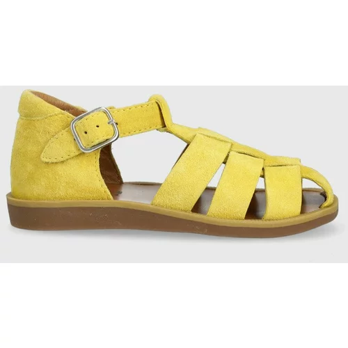 Pom d'Api Dječje sandale od brušene kože boja: žuta