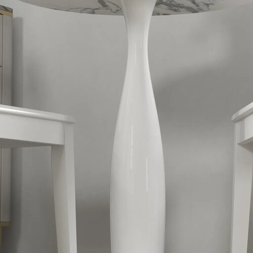  Okrugli blagovaonski stol čelik s pra&amp;scaron;kastim premazom MDF s melaminom protuklizne noge 70 x 74 cm bijela Slike