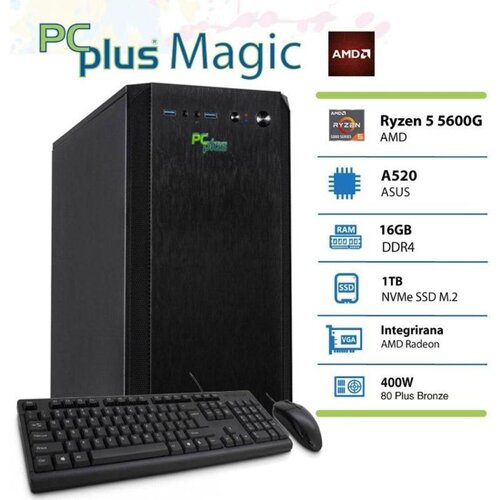 PCPLUS Namizni računalnik Magic AMD Ryzen 5 5600G 16GB 1TB NVMe SSD Cene