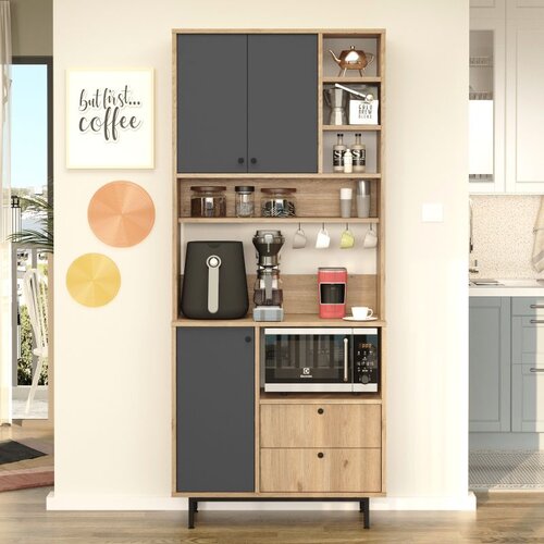 Hanah home Višenamjenska komoda RE6-SA, 88 x 205 x 35,5 cm, Hrast Cene
