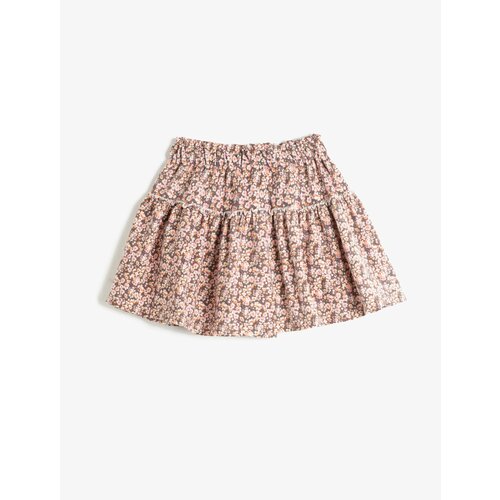 Koton Mini Skirt Floral Layered Elastic Waist Slike