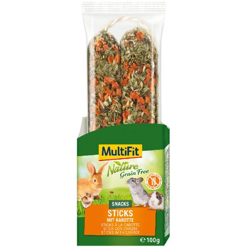 MultiFit Priboljšek Palčke s korenjem brez žitaric za kunce in glodavce 80 g Cene