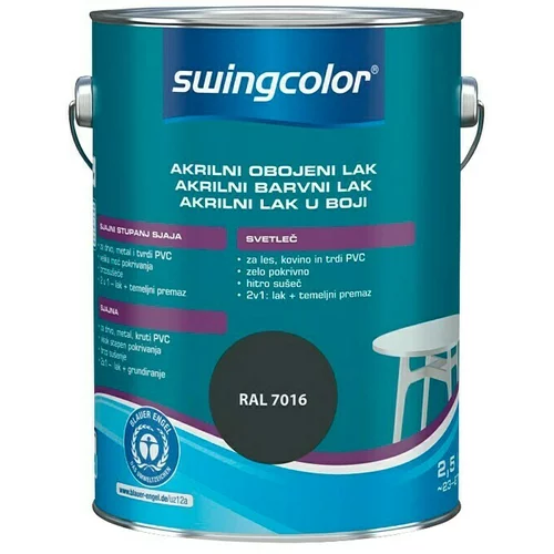 SWINGCOLOR Akrilni barvni lak Swingcolor (antracit, sijaj, 2,5 l)