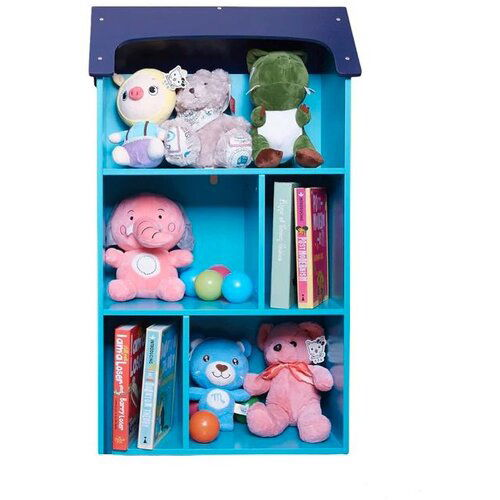 Kinder Home dečija drvena polica za odlaganje igračaka i knjiga plava Cene