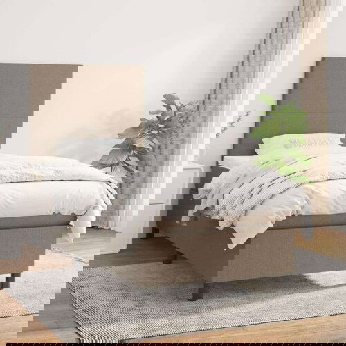  Box spring postelja z vzmetnico taupe 80x200 cm blago Cene
