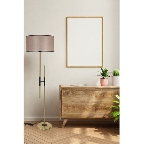 Opviq Felix Eskitme Lambader Silindir Koyu Hasır Abajurlu Dark Wicker Floor Lamp Cene