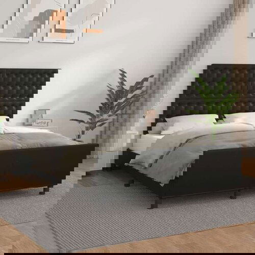  Posteljni okvir z vzglavjem črn 140x200 cm umetno usnje, (20736058) Slike