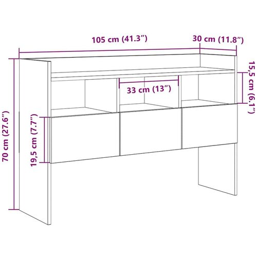VidaXL Komoda staro drvo 105x30x70 cm konstruirano drvo Slike