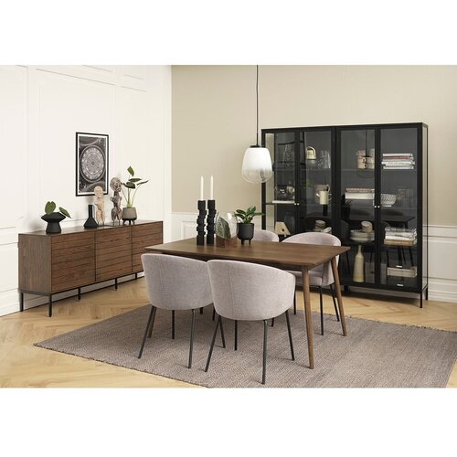 Unique Furniture Rjava raztegljiva jedilna miza z mizno plo&amp;scaron;čo v hrastovem dekorju 150x90 cm Barrali &amp;ndash; Slike