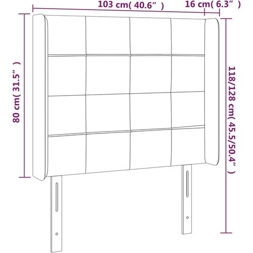  Uzglavlje s u&amp;scaron;ima plavi 103x16x118/128 cm od tkanine Slike