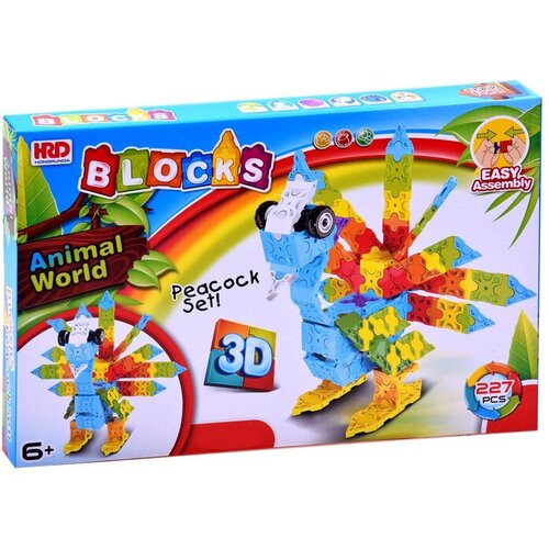  Kreativni set &amp;scaron;arenih 3D kockica paun - 227kom Slike