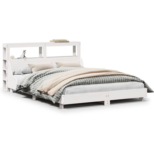 Maison Chic Posteljni okvir - Dvoposteljna postelja - Zakonska postelja brez vzmetnice bel 140x200 cm trdna borovina-J11468, (21776709) Cene