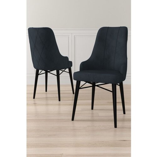 Hanah home Neta - Anthracite, Black AnthraciteBlack Chair Set (6 Pieces) Cene