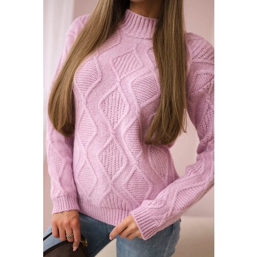 Kesi Sweater with decorative purple knit Cene