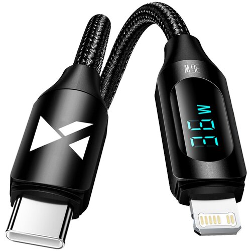 Wozinsky Kabel za punjenje Wozinsky USB - C / Lightning 36W s LED zaslonom - Crna / 1m KP41458 Cene