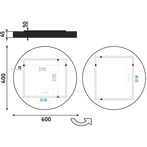  NIMCO ZPC 31000RVX-90 - LED ogledalo za kupatilo sa pozadinskim osvetljenjem 3000-6500K 60 cm IP44 Slike
