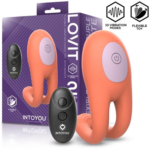 INTOYOU Lovit Flexible Vibrating Couple Toy with Remote Orange Slike