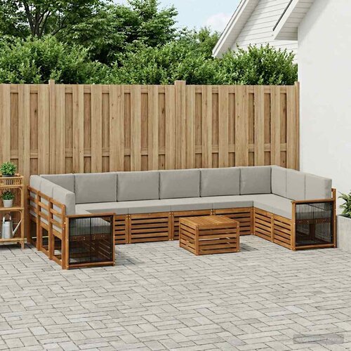  Set vanjskih sofa 8 kom. Prirodna i svjetlosiva Cijene