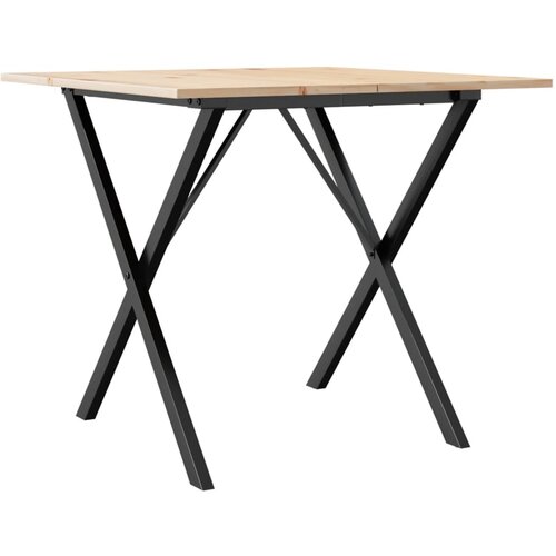 Maison Chic Jedilna miza - Kuhinjska miza - Jedilni stol X okvir 90x90x75 cm trdna borovina lito železo, (21715090) Slike