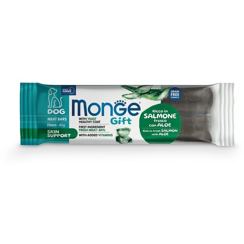 Monge meat bars skin support poslastica za pse, losos sa alojom, 40g Slike
