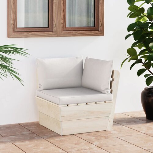 VidaXL Vrtna kutna sofa od paleta s jastucima impregnirana smrekovina Slike