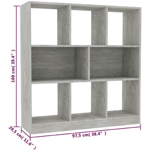  za knjige boja betona 97,5 x 29,5 x 100 cm drveni Slike