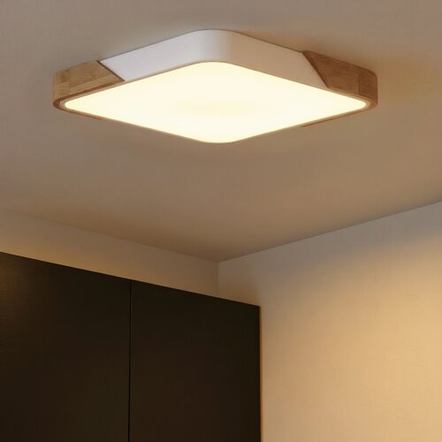  Brilagi - LED prigu&amp;scaron;iva svetiljka PILANA LED/60W/230V hrast/bela 56x56 cm + daljinski upravljač Slike