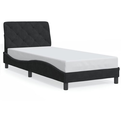  The Living Store Posteljni okvir z LED lučkami črn 90x190 cm žamet - Posteljni Okvir, (21488177) Slike