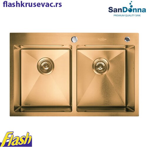  Zlatna dupla INOX Sudopera (SET) - SanDonna - HD7850DR Cene