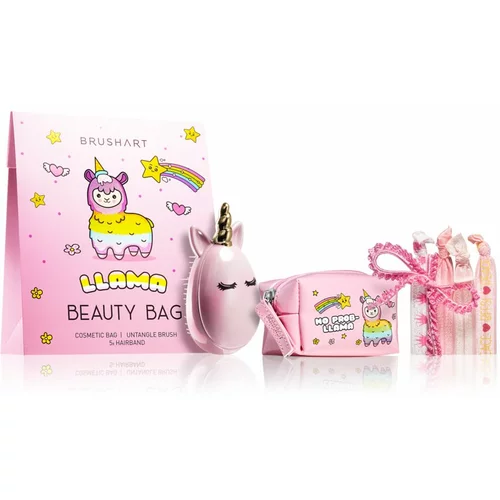 BrushArt KIDS Llama beauty bag darilni set Llama beauty bag pink (za otroke)