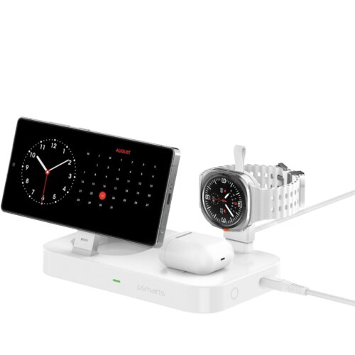 4SMARTS Qi2 Trident 3-v-1 brezžična polnilna postaja &ndash; za telefon, Samsung Watch in brezžične slu&scaron;alke Cene
