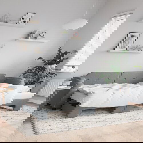 VidaXL Dnevni krevet na razvlačenje svjetlosivi 90 x 190 cm od tkanine Slike